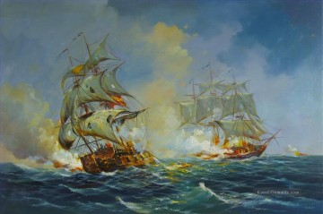  Seeschlacht Malerei - Kriegsschiff Seeschlacht Seeschlacht